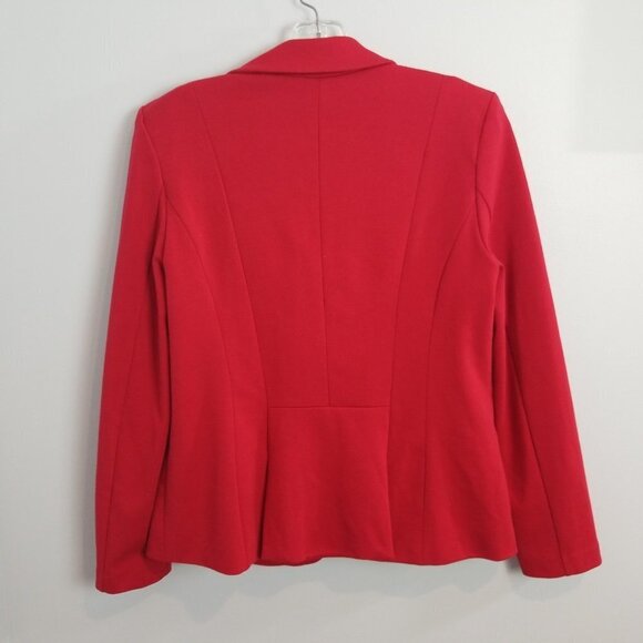 Notations Ponte Red One Button Blazer Petite Mediu - Picture 6 of 10